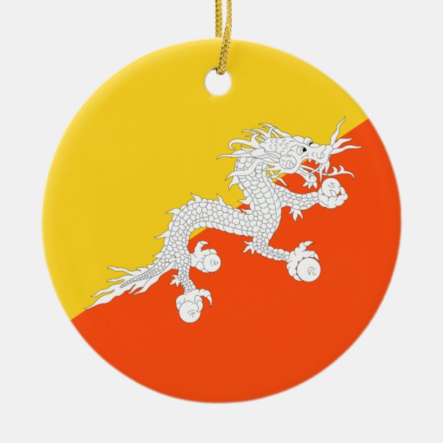 Bhutan flag ceramic ornament (Front)