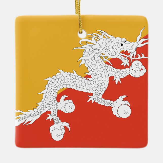 Bhutan Flag Ceramic Ornament (Front)