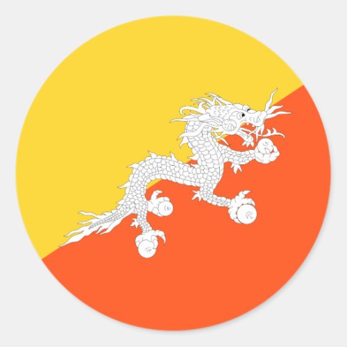 Bhutan flag classic round sticker