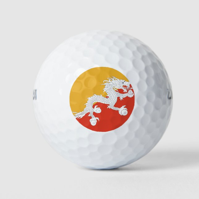 Bhutan Flag Golf Balls (Front)