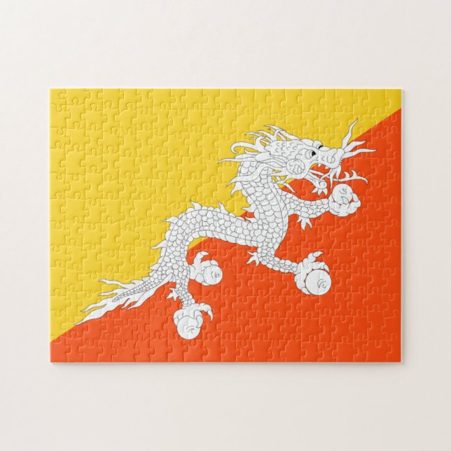 Bhutan flag jigsaw puzzle (Horizontal)