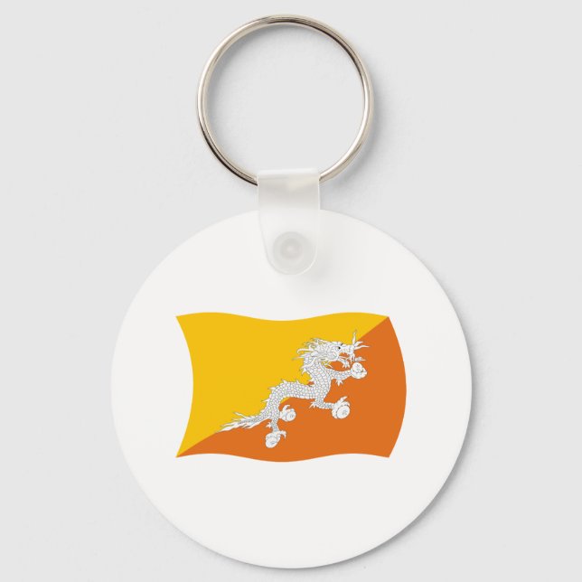 Bhutan Flag Keychain (Front)