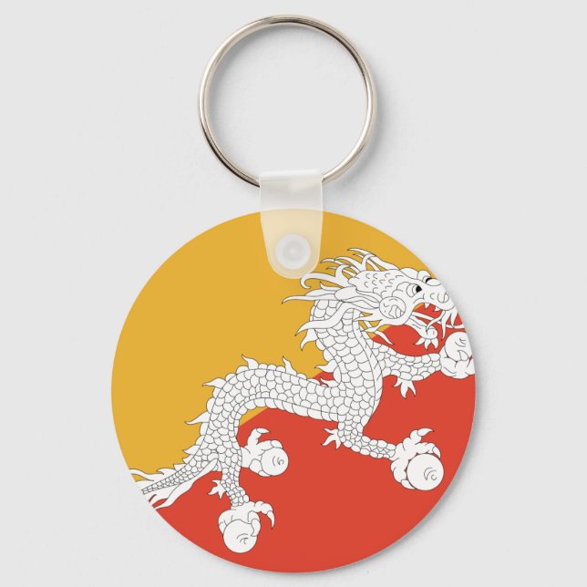 Bhutan Flag Keychain (Front)