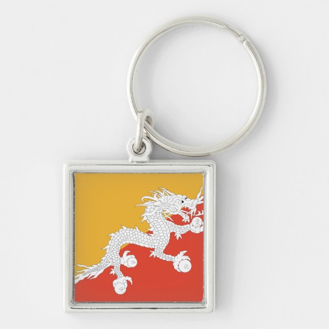 Bhutan Flag Keychain (Front)