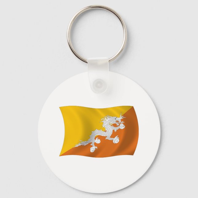 Bhutan Flag Keychain (Front)