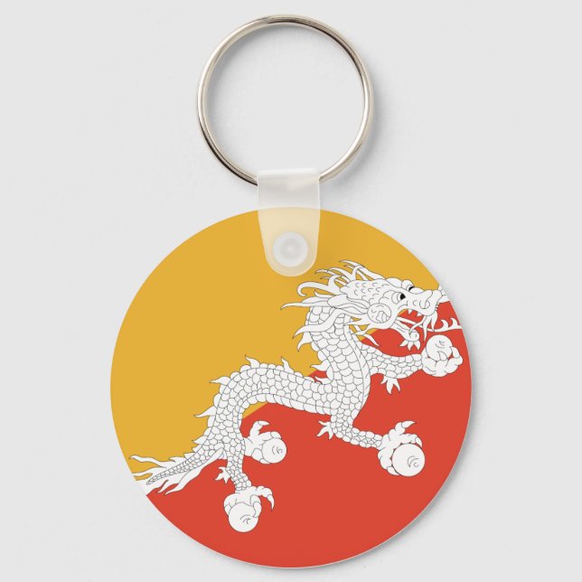 Bhutan Flag Keychain (Front)