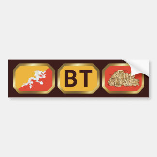 Bhutan Flag Map Code Bumper Sticker