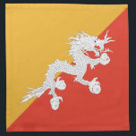Bhutan Flag Napkin<br><div class="desc">The design on this napkin is the flag of Bhutan carefully conformed to the square shape. The perfect place setting when serving Bhutanese cuisine.</div>