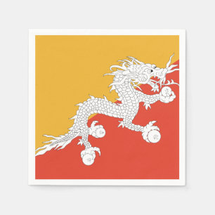 Bhutan Flag Paper Napkins