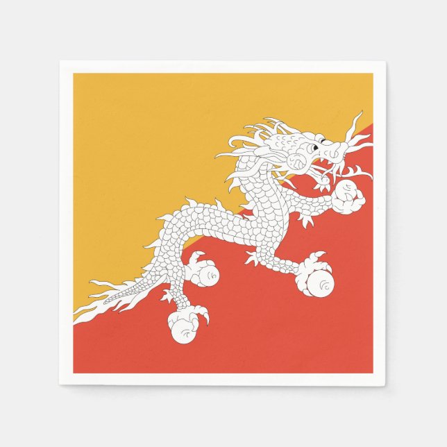 Bhutan Flag Paper Napkins (Front)