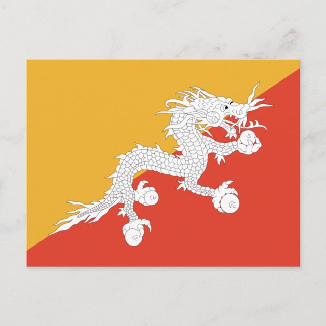 Bhutan Flag Postcard (Front)