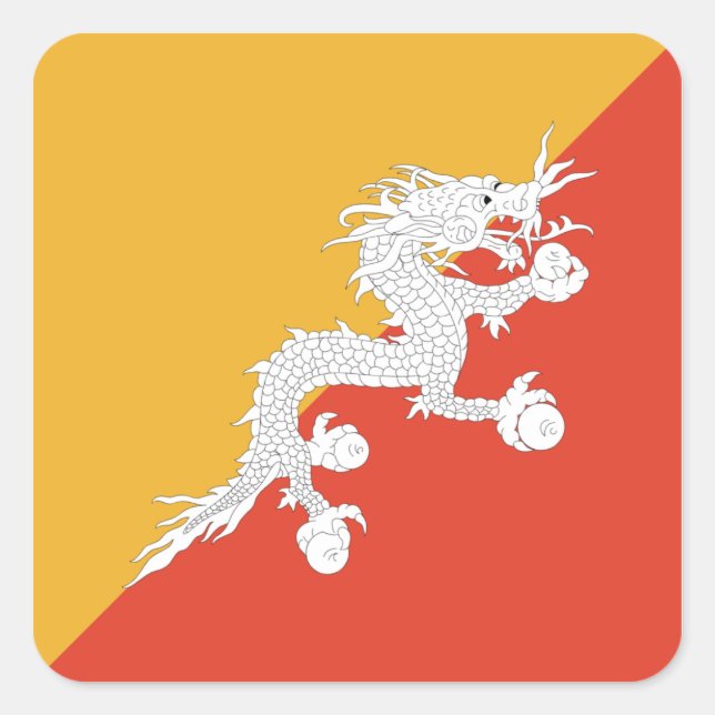Bhutan Flag Sticker (Front)