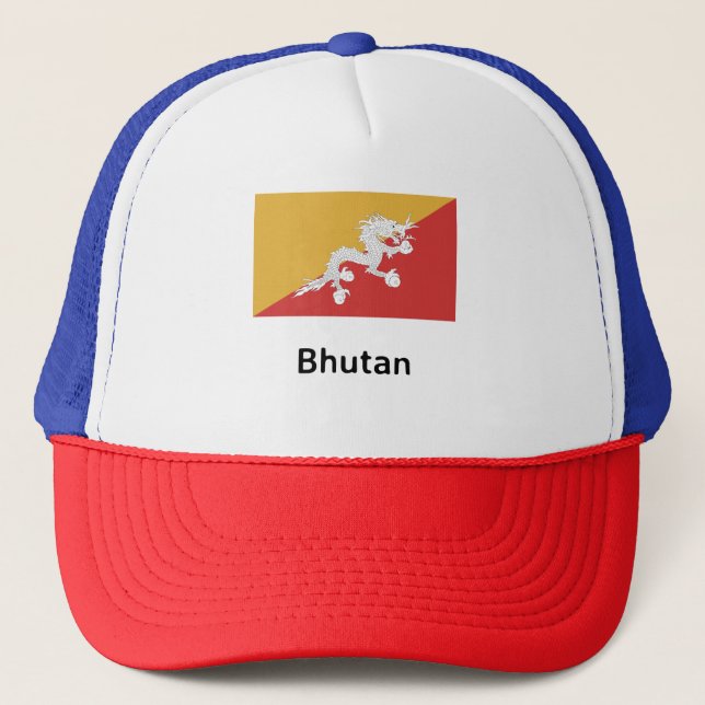 Bhutan Flag Trucker Hat (Front)