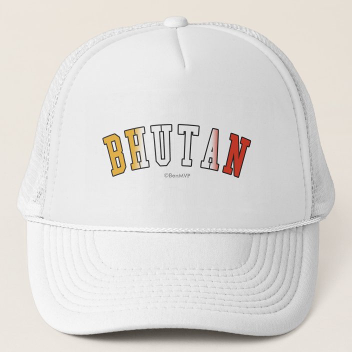 Bhutan in National Flag Colors Hat