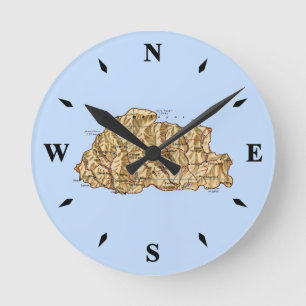 Bhutan Map Clock