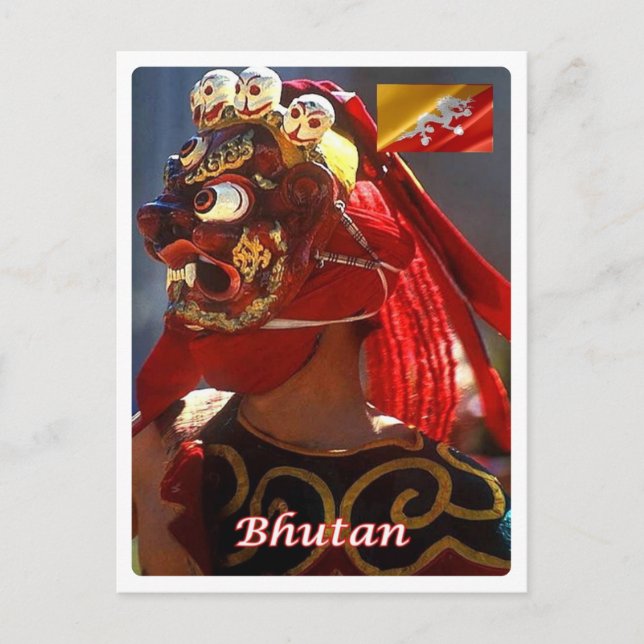 Bhutan - Masked Dance - Postcard (Front)