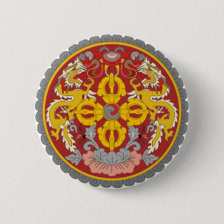 Bhutan Official Coat Of Arms Heraldry Symbol Button