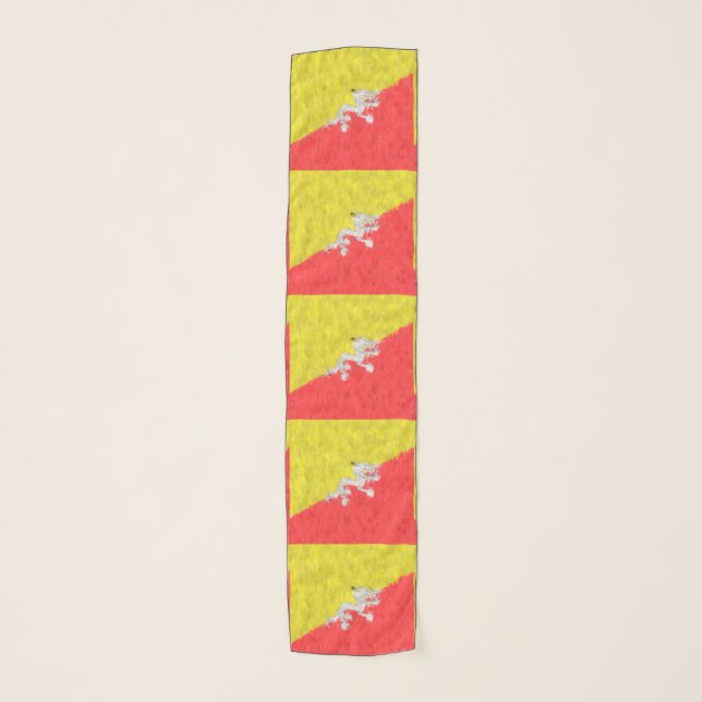 Bhutan Oil Painting Drawing Scarf (Front)