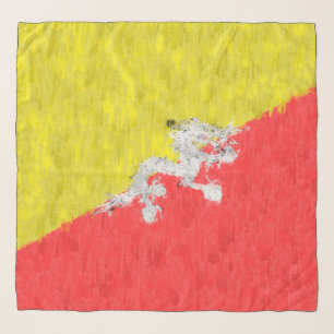 Bhutan Oil Painting Drawing Scarf