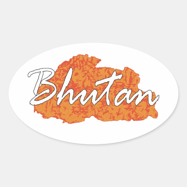 Bhutan Oval Sticker (Front)