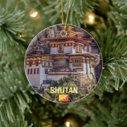 Bhutan Panoramic Christmas Ornament