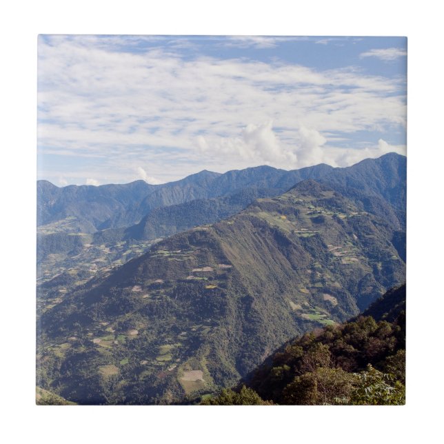 Bhutan peaceful eastern mountains - Himalaya Ceramic Tile (Front)