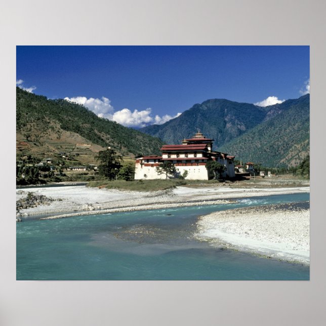 Bhutan, Punaka. The Mo Chhu River flows past Poster (Front)