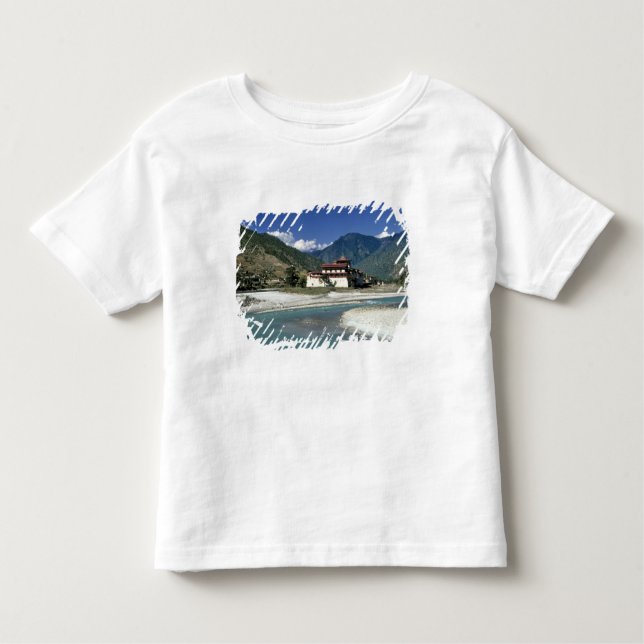 Bhutan, Punaka. The Mo Chhu River flows past Toddler T-shirt (Front)