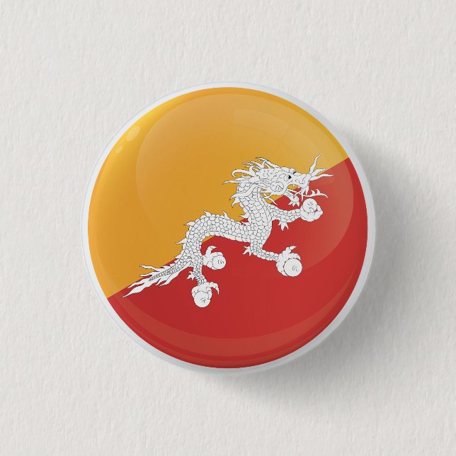 Bhutan  Round Icon Flag Button (Front)