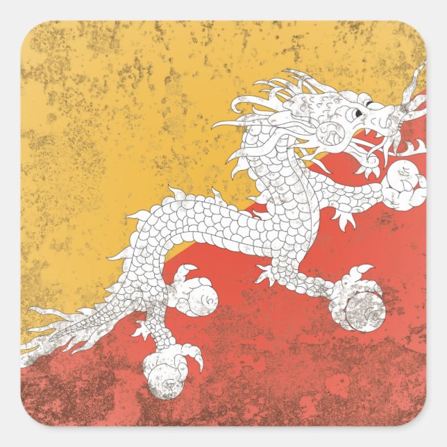 Bhutan Square Sticker (Front)