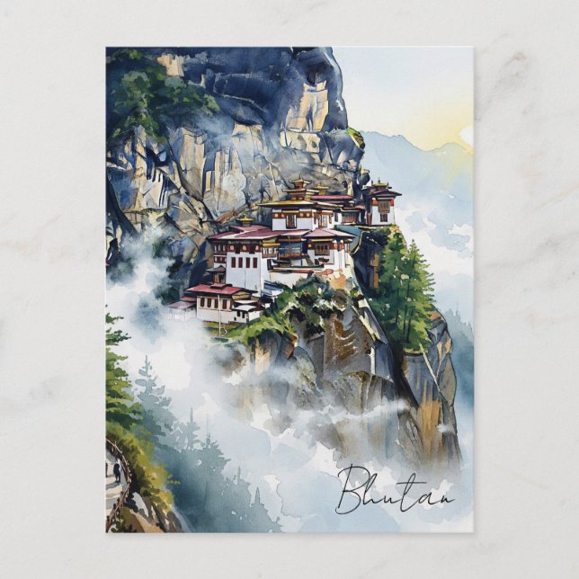 Bhutan Tiger's Nest Monastery Postcard (Front)