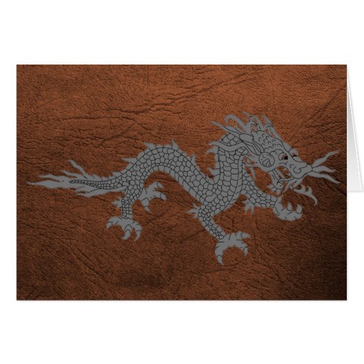 Bhutanese Dragon on Leather Cards (Front Horizontal)