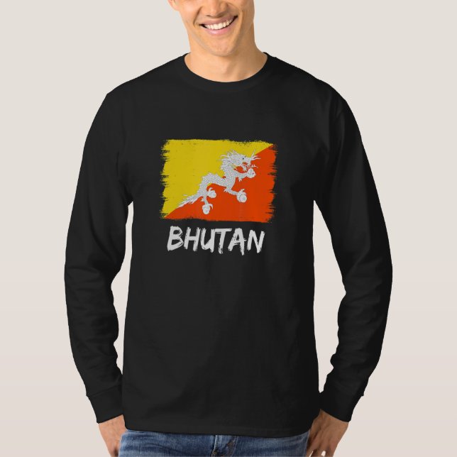 Bhutanese Flag Bhutan T-Shirt (Front)
