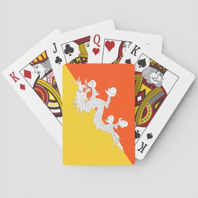Bhutanese Flag (Bhutan) (Thunder Dragon) Poker Cards (Back)