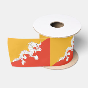 Bhutanese Flag & Bhutan travel, holiday/sports Satin Ribbon