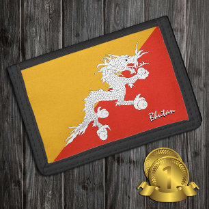 Bhutanese flag fashion, Bhutan patriots / sports Tri-fold Wallet
