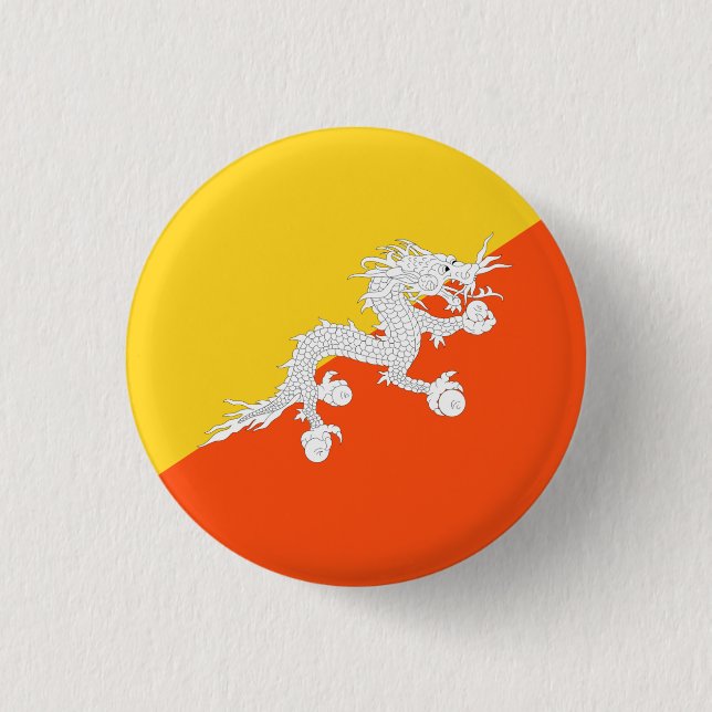Bhutanese Flag, Flag of Bhutan Button (Front)