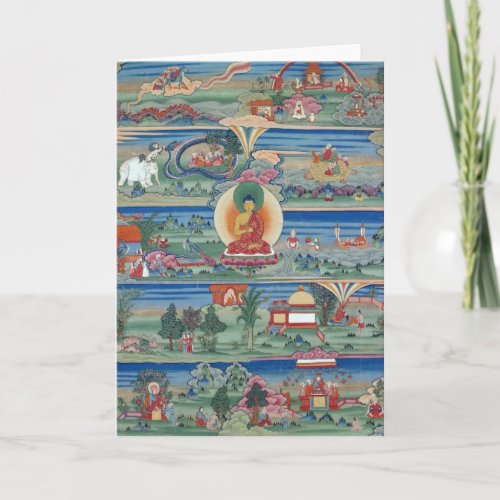 Bhutanese painted thanka of the Jataka Tales Thank You Card