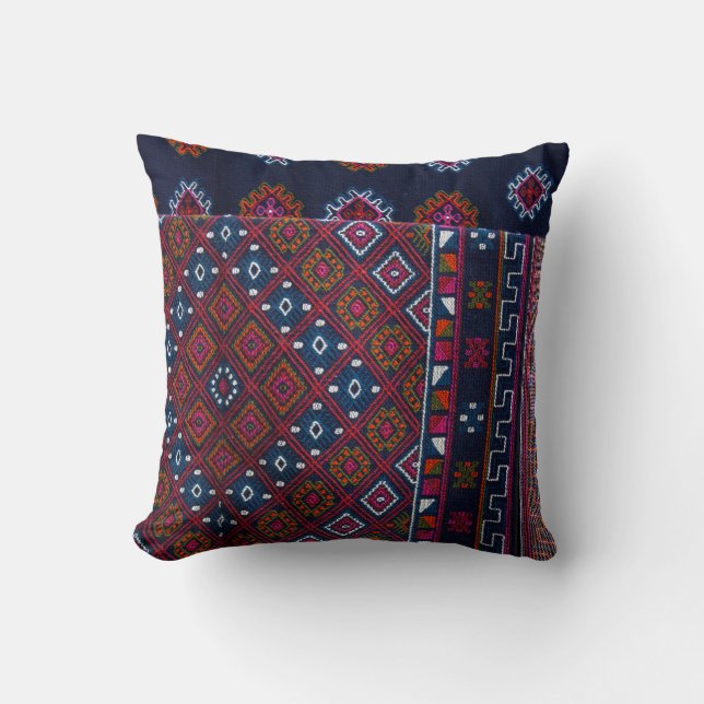 Bhutanese Rugs Throw Pillow (Front)