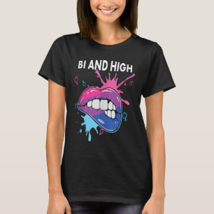 Bi And High Bisexual Rainbow Pride March Bisexuali T-Shirt