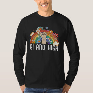Bi And High Bisexual Rainbow Pride March Bisexuali T-Shirt