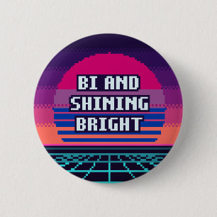 Bi And Shining Bright Pride Pixel Button