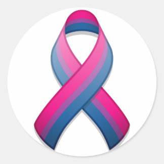 Bi Awareness Ribbon Round Sticker