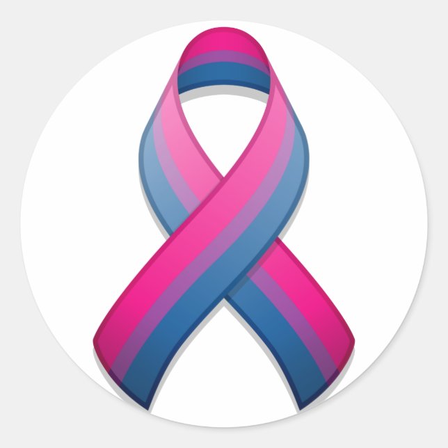 Bi Awareness Ribbon Round Sticker (Front)