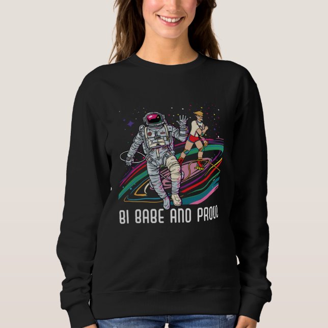 Bi Babe And Proud Bisexual Rainbow Pride Bisexuali Sweatshirt (Front)