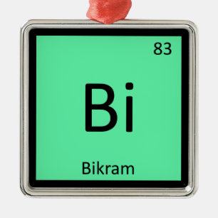 Bi - Bikram Yoga Chemistry Periodic Table Symbol Metal Ornament