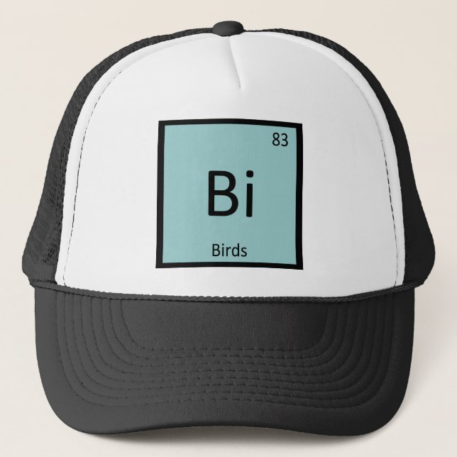 Bi - Birds Chemistry Periodic Table Element Symbol Trucker Hat (Front)