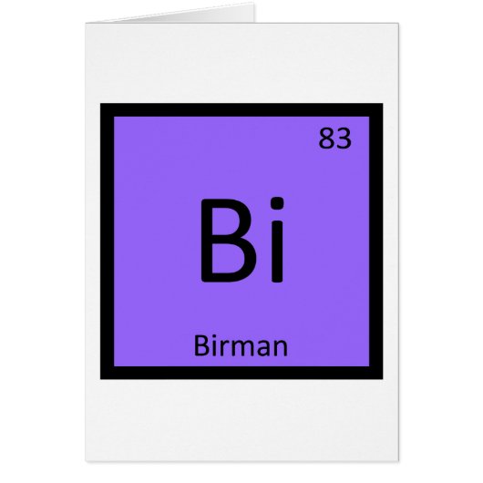 Bi - Birman Cat Chemistry Periodic Table Element Cards (Front)