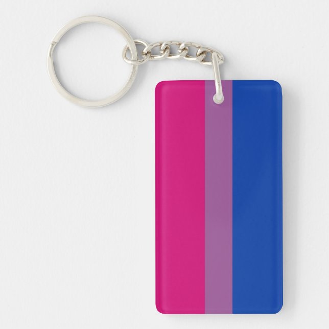 bi bisexual pride flag feminist resist keychain (Front)