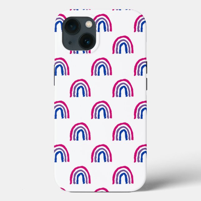 Bi Bisexual Pride Painted Crayon Rainbow Case-Mate iPhone Case (Back)